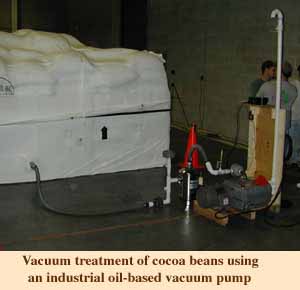 vacuum pump attached to cube/cocoon